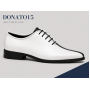 Pantofi Oxford bărbați alb-negru din piele naturală pentru ceremonie DONATOAN